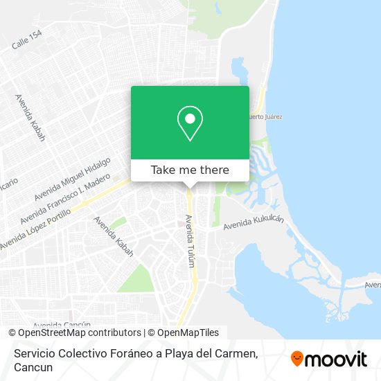 Servicio Colectivo Foráneo a Playa del Carmen map