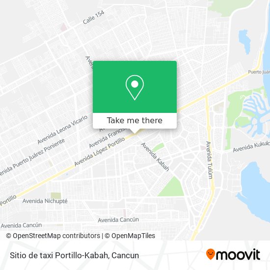 Sitio de taxi Portillo-Kabah map