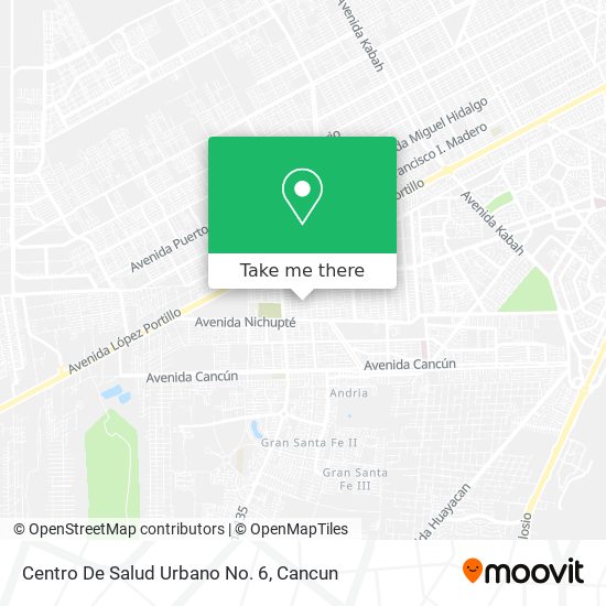 Mapa de Centro De Salud Urbano No. 6