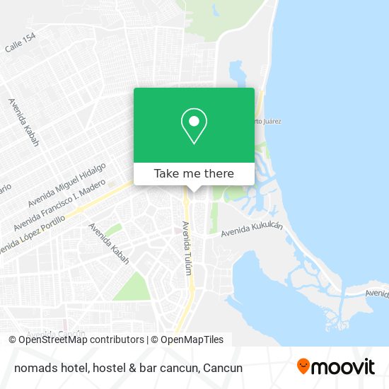 Mapa de nomads hotel, hostel & bar cancun