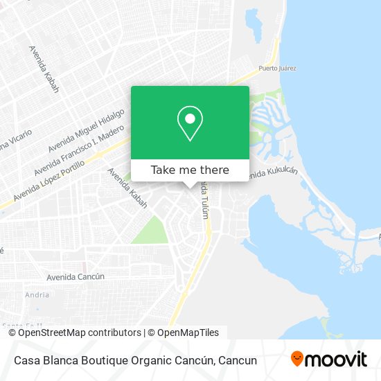 Casa Blanca Boutique Organic Cancún map