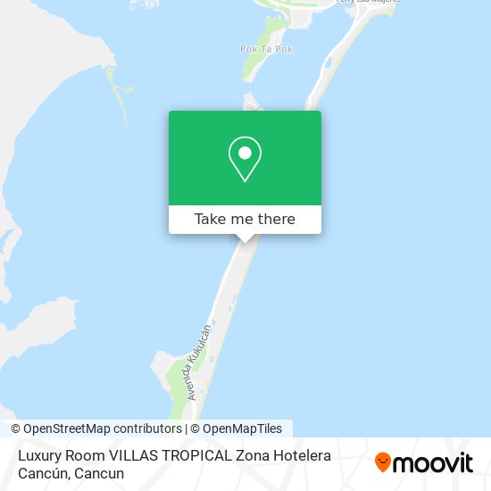 Mapa de Luxury Room VILLAS TROPICAL Zona Hotelera Cancún