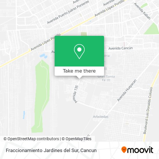 Fraccionamiento Jardines del Sur map