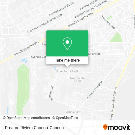 Dreams Riviera Cancun map