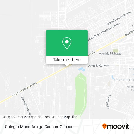 Colegio Mano Amiga Cancún map