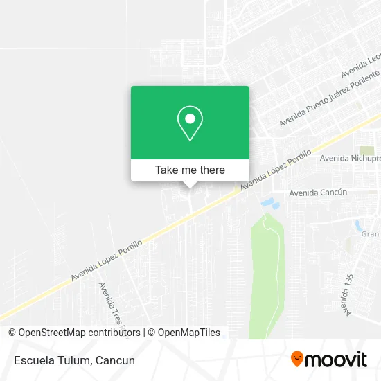 Escuela Tulum map