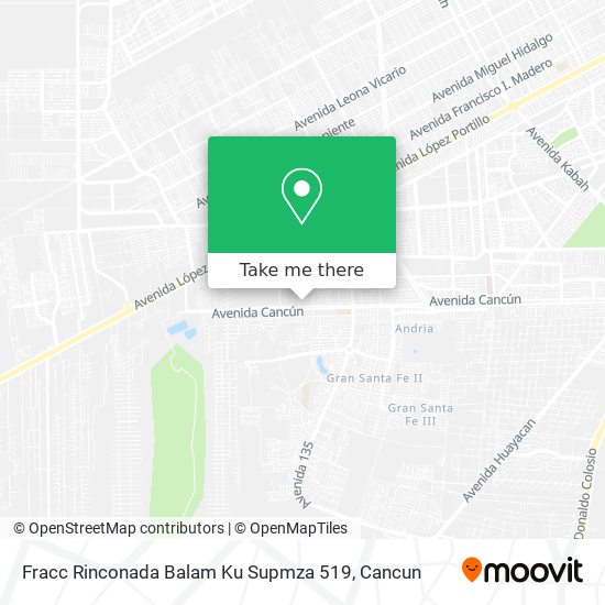 Fracc Rinconada Balam Ku Supmza 519 map