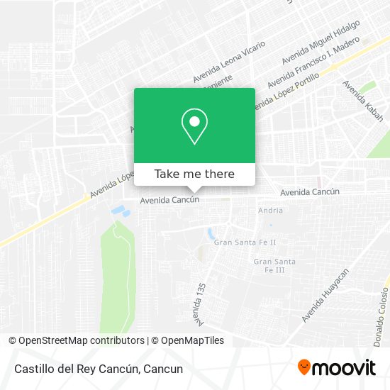 Castillo del Rey Cancún map