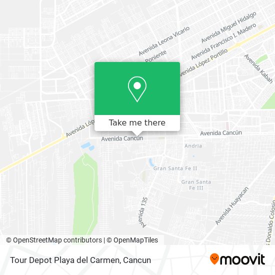 Tour Depot Playa del Carmen map