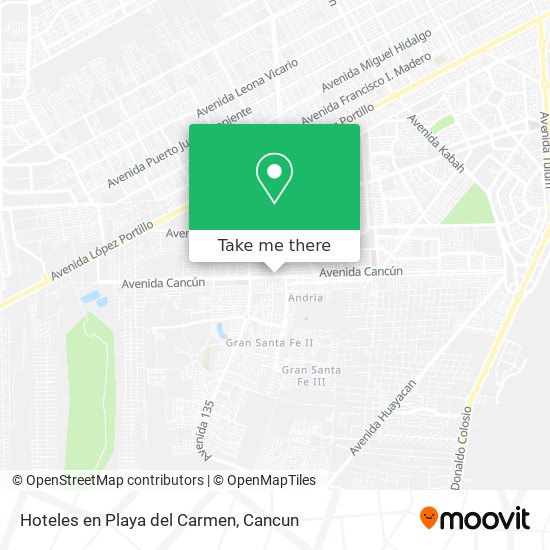 Hoteles en Playa del Carmen map