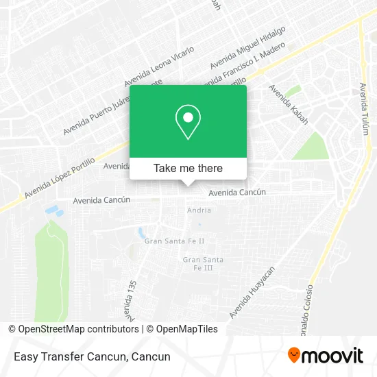 Easy Transfer Cancun map