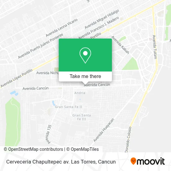Cerveceria Chapultepec av. Las Torres map