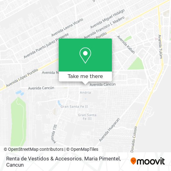 Renta de Vestidos & Accesorios. Maria Pimentel map