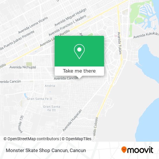 Mapa de Monster Skate Shop Cancun