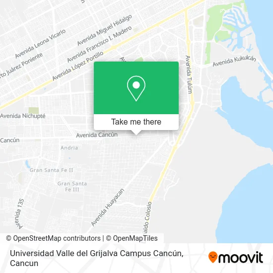Universidad Valle del Grijalva Campus Cancún map