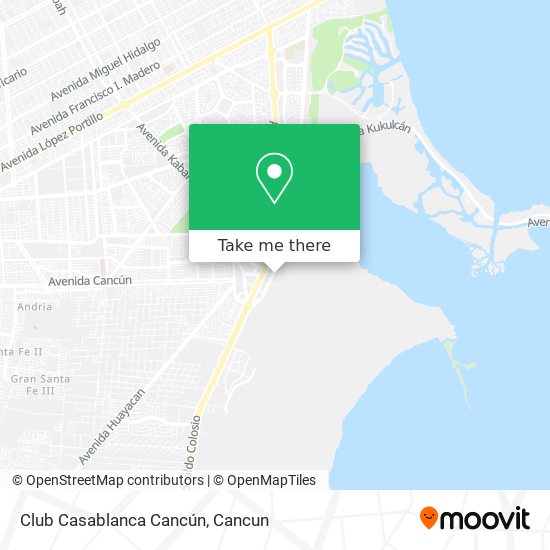 Club Casablanca Cancún map