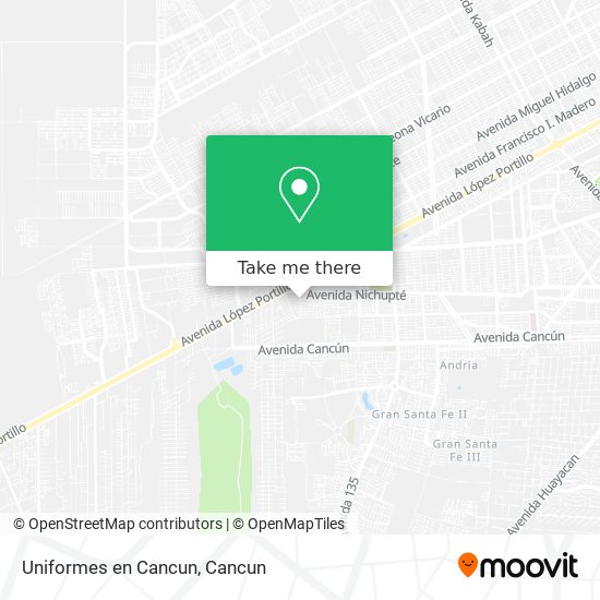 Uniformes en Cancun map