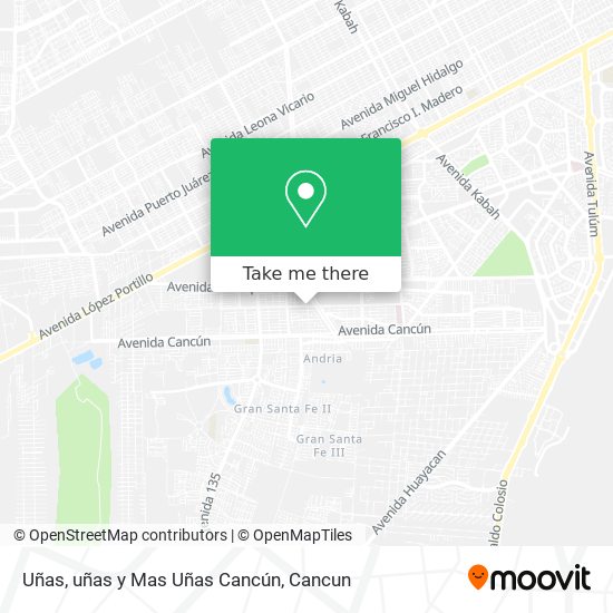 Uñas, uñas y Mas Uñas Cancún map