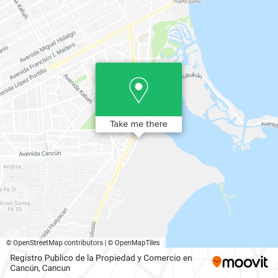 Registro Publico de la Propiedad y Comercio en Cancún map