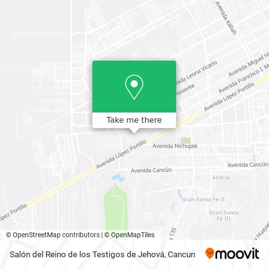 Mapa de Salón del Reino de los Testigos de Jehová