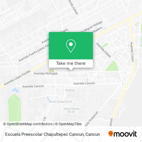 Escuela Preescolar Chapultepec Cancun map