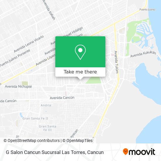 Mapa de G Salon Cancun Sucursal Las Torres
