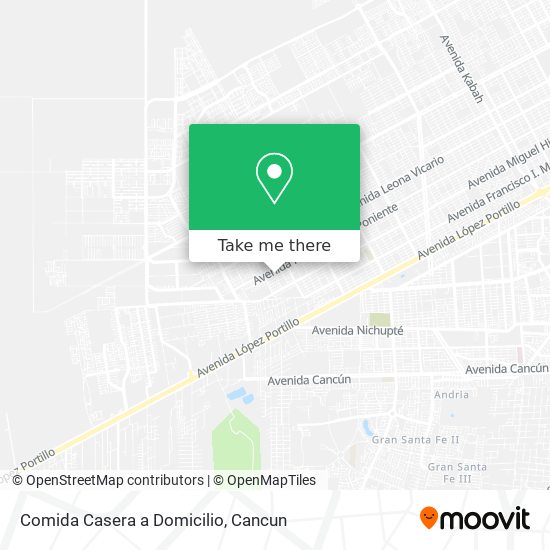 Mapa de Comida Casera a Domicilio