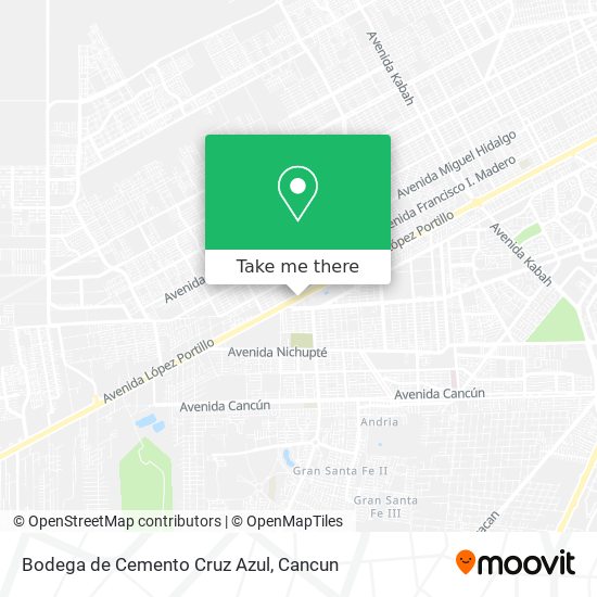 Mapa de Bodega de Cemento Cruz Azul