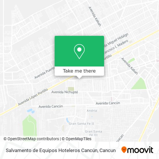 Salvamento de Equipos Hoteleros Cancún map