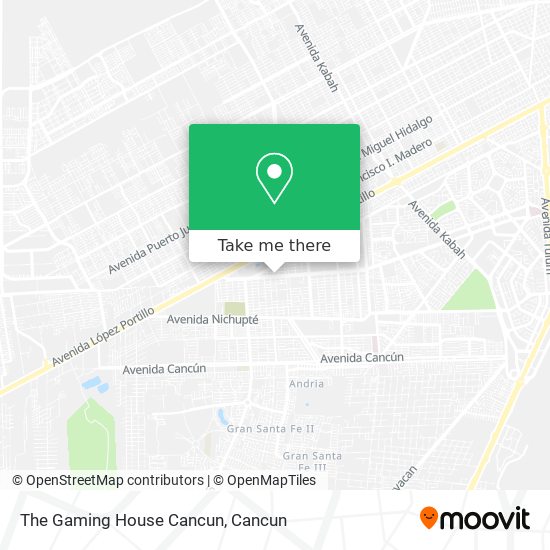 Mapa de The Gaming House Cancun