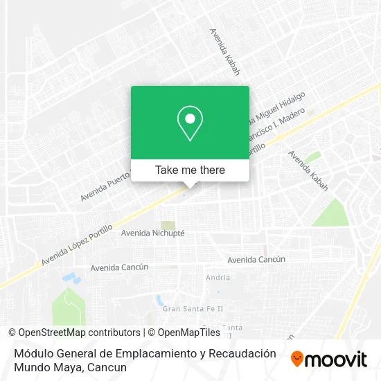 Mapa de Módulo General de Emplacamiento y Recaudación Mundo Maya