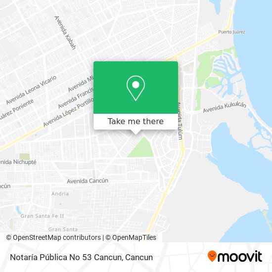Notaría Pública No 53 Cancun map