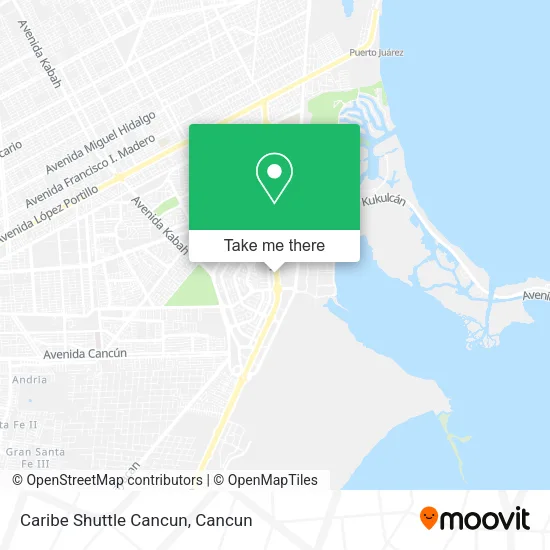 Caribe Shuttle Cancun map