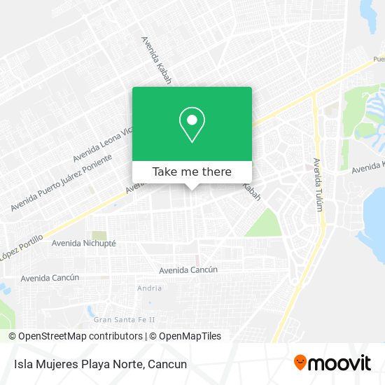 Mapa de Isla Mujeres Playa Norte