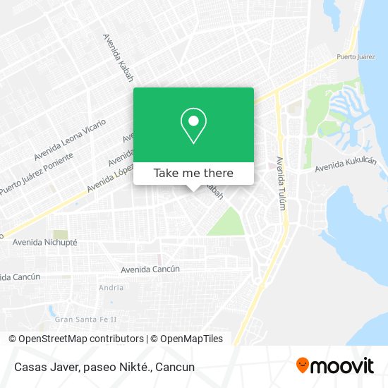 Mapa de Casas Javer, paseo Nikté.