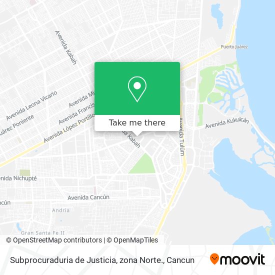 Mapa de Subprocuraduria de Justicia, zona Norte.