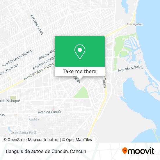 Mapa de tianguis de autos de Cancún