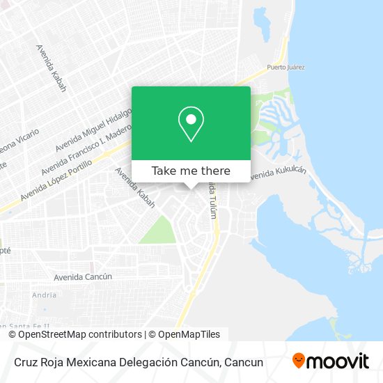 Mapa de Cruz Roja Mexicana Delegación Cancún