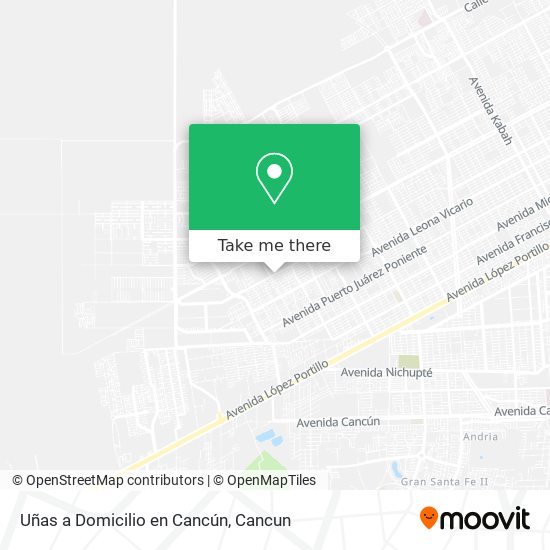 Mapa de Uñas a Domicilio en Cancún