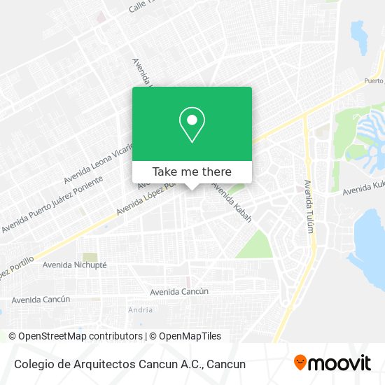 Colegio de Arquitectos Cancun A.C. map