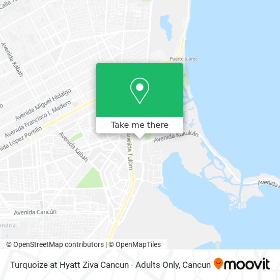 Turquoize at Hyatt Ziva Cancun - Adults Only map