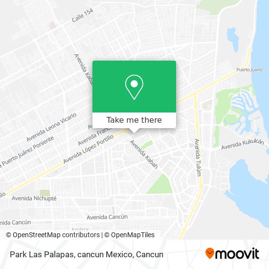 Mapa de Park Las Palapas, cancun Mexico