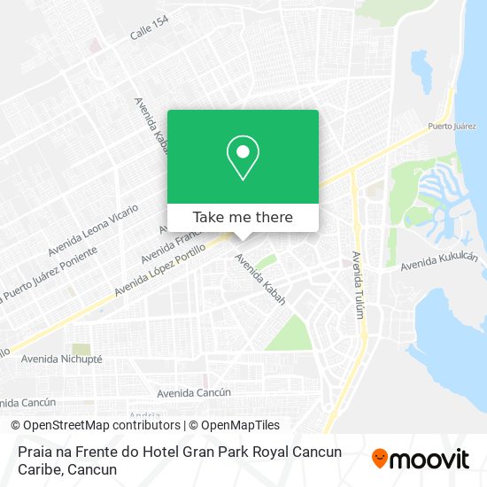Praia na Frente do Hotel Gran Park Royal Cancun Caribe map