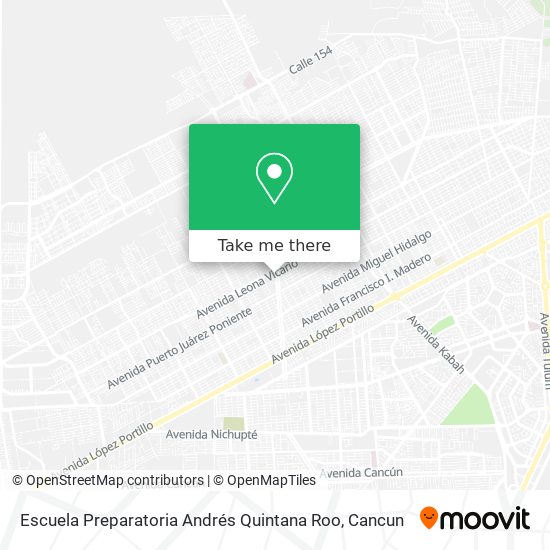Mapa de Escuela Preparatoria Andrés Quintana Roo