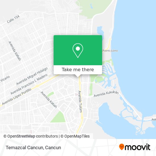 Temazcal Cancun map