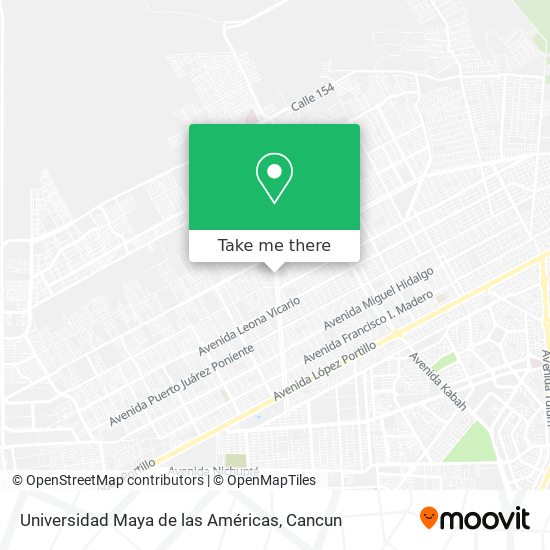 Mapa de Universidad Maya de las Américas