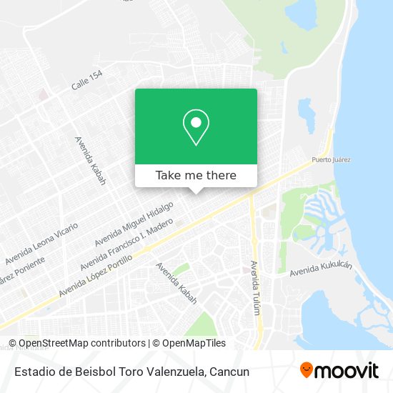 Mapa de Estadio de Beisbol Toro Valenzuela