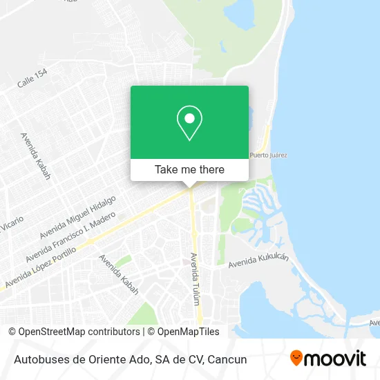 Autobuses de Oriente Ado, SA de CV map