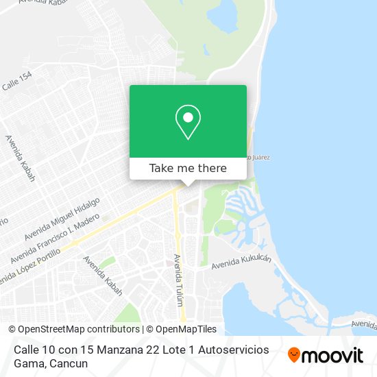 Calle 10 con 15 Manzana 22 Lote 1 Autoservicios Gama map