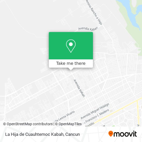 La Hija de Cuauhtemoc Kabah map